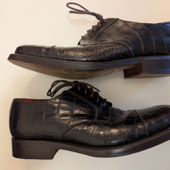 Dolce & Gabbana Alligator Cap Toe Lace-ups Dark Chocolate Men\'s Size 7 Shoes main image 6
